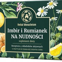 Herbal Monasterium IMBIR I RUMIANEK NA NUDNOŚCI 12 PASTYLEK