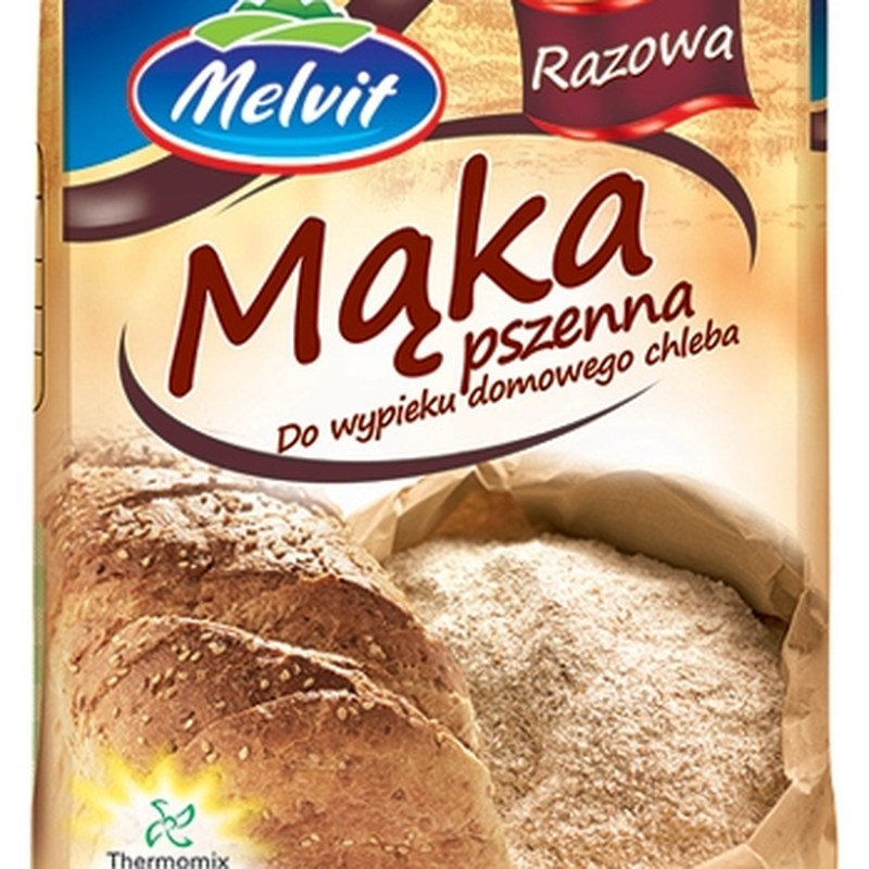 Melvit MĄKA PSZENNA RAZOWA 1KG PEŁNE ZIARNO PSZENICY