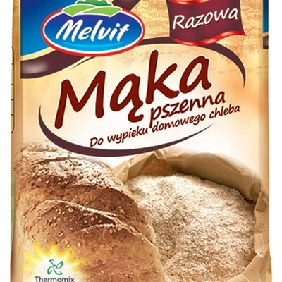 Melvit MĄKA PSZENNA RAZOWA 1KG PEŁNE ZIARNO PSZENICY