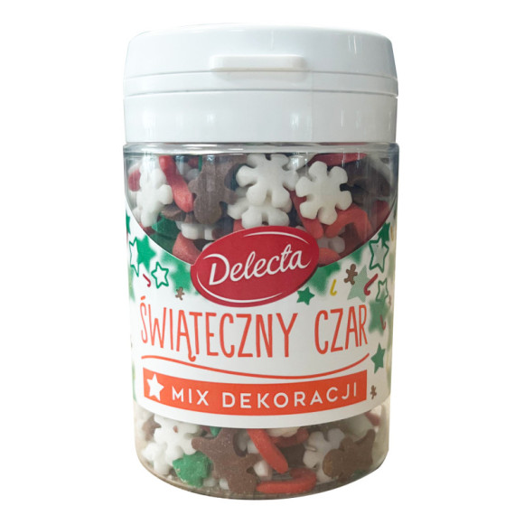 ŚWIĄTECZNY CZAR Mix dekoracje POSYPKA PŁATKI CUKROWE DEKORACJE 55g DELECTA ŚWIĄTECZNY CZAR Mix dekoracje POSYPKA PŁATKI CUKROWE DEKORACJE 55g DELECTA