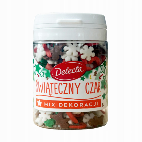 ŚWIĄTECZNY CZAR Mix dekoracje POSYPKA PŁATKI CUKROWE DEKORACJE 55g DELECTA ŚWIĄTECZNY CZAR Mix dekoracje POSYPKA PŁATKI CUKROWE DEKORACJE 55g DELECTA