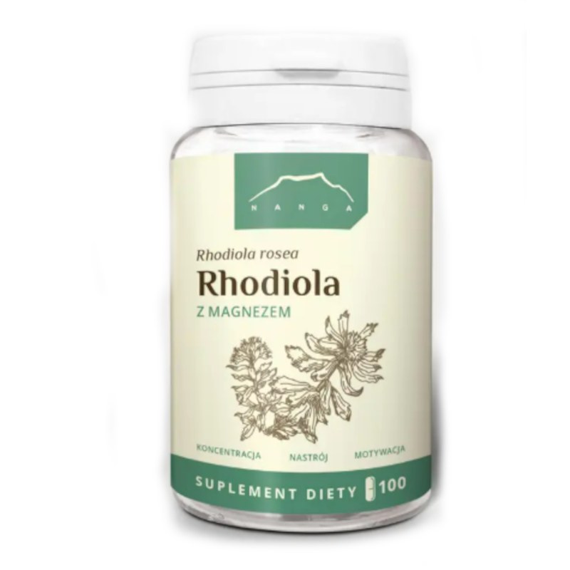 Nanga RHODIOLA Z MAGNEZEM 100 kapsułek wsparcie STRES UKŁAD