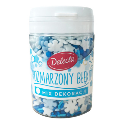 WYMARZONY BŁĘKIT Mix dekoracji POSYPKA PŁATKI CUKROWE DEKORACJE 55g DELECTA
