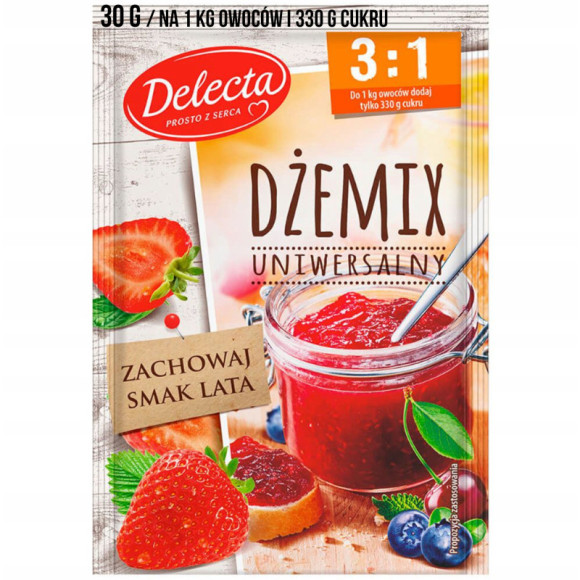 DELECTA DŻEMIX dżemofix 3:1 30g NA 1 kg OWOCÓW na dżem konfitury przetwory DELECTA DŻEMIX dżemofix 3:1 30g NA 1 kg OWOCÓW na dżem konfitury przetwory