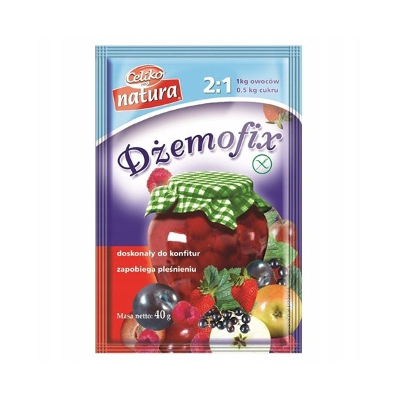 DŻEMOFIX 2:1 40g na naturalnej pektynie DO PRZETWORÓW Na 1kg owoców Celiko DŻEMOFIX 2:1 40g na naturalnej pektynie DO PRZETWORÓW Na 1kg owoców Celiko