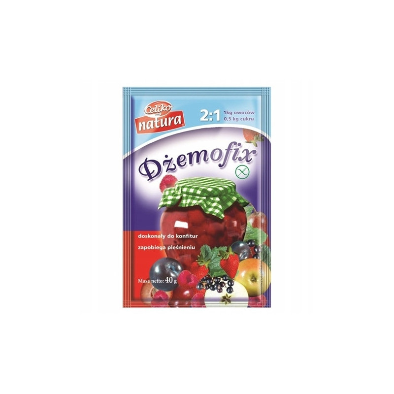 DŻEMOFIX 2:1 40g na naturalnej pektynie DO PRZETWORÓW Na 1kg owoców Celiko