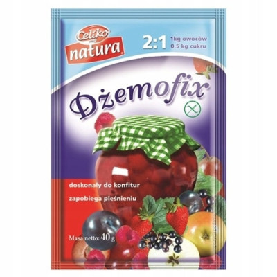 DŻEMOFIX 2:1 40g na naturalnej pektynie DO PRZETWORÓW Na 1kg owoców Celiko