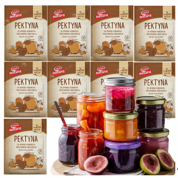 PEKTYNA 24g x9 szt na 18KG OWOCÓW DOMOWE PRZETWORY DŻEMY Bez Glutenu CELIKO PEKTYNA 24g x9 szt na 18KG OWOCÓW DOMOWE PRZETWORY DŻEMY Bez Glutenu CELIKO