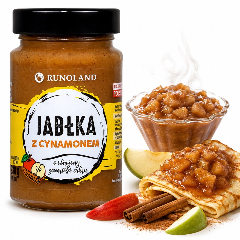 Runoland JABŁKA Z CYNAMONEM 220G obniżona zawartość cukru