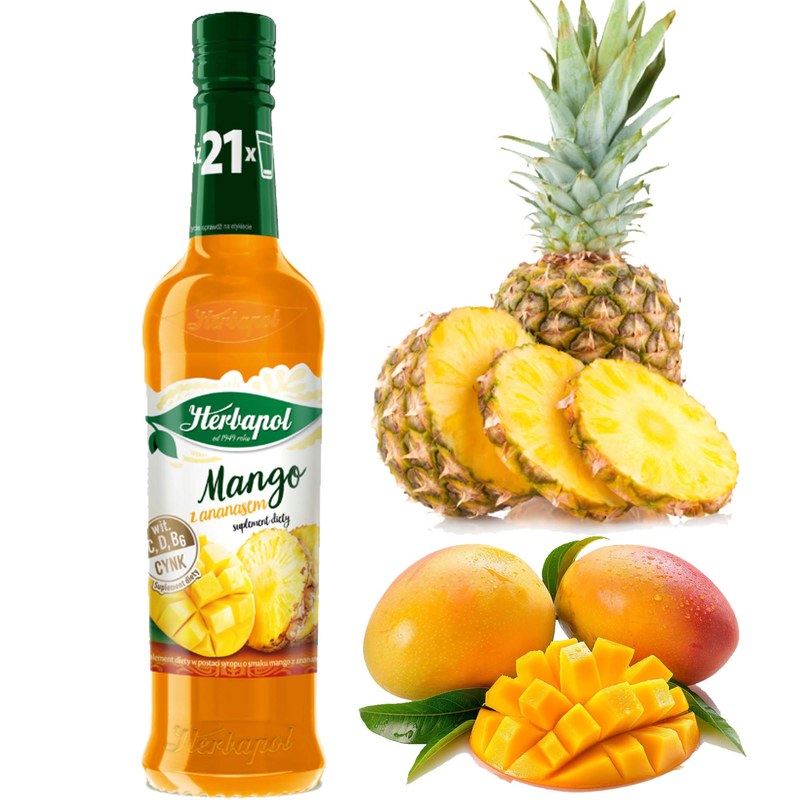 Herbapol SYROP SMAKI SŁOŃCA MANGO Z ANANASEM 420ML