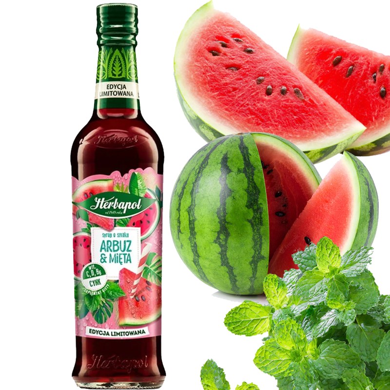 Herbapol SYROP SMAKI SŁOŃCA ARBUZ Z MIĘTĄ 420ML
