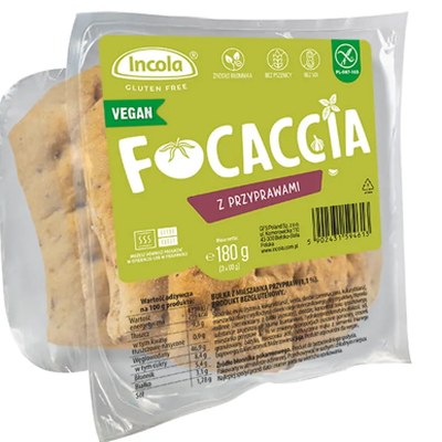 Incola BEZGLUTENOWE BUŁKI FOCACCIA Z PRZYPRAWAMI 180G
