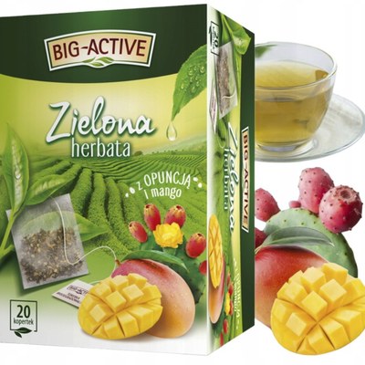 BIG-ACTIVE HERBATA ZIELONA OPUNCJA Z MANGO ekspresowa 20