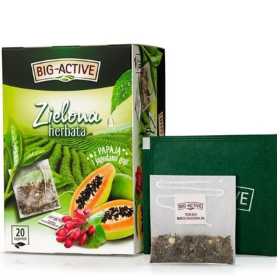 BIG-ACTIVE HERBATA ZIELONA PAPAJA JAGODY GOJI ekspresowa 20