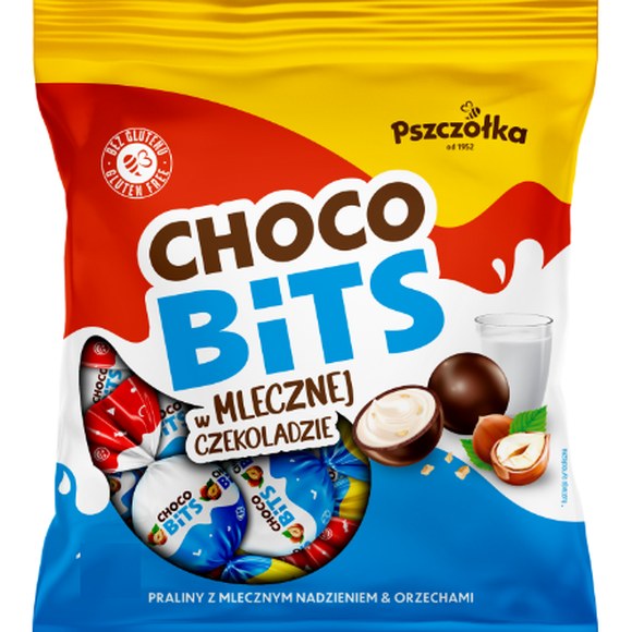 CUKIERKI CHOCO BITS praliny z mlecznym nadzieniem + orzechy