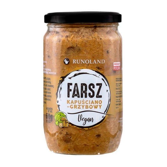 Runoland GOTOWY FARSZ KAPUŚCIANO GRZYBOWY vegan do pierogów