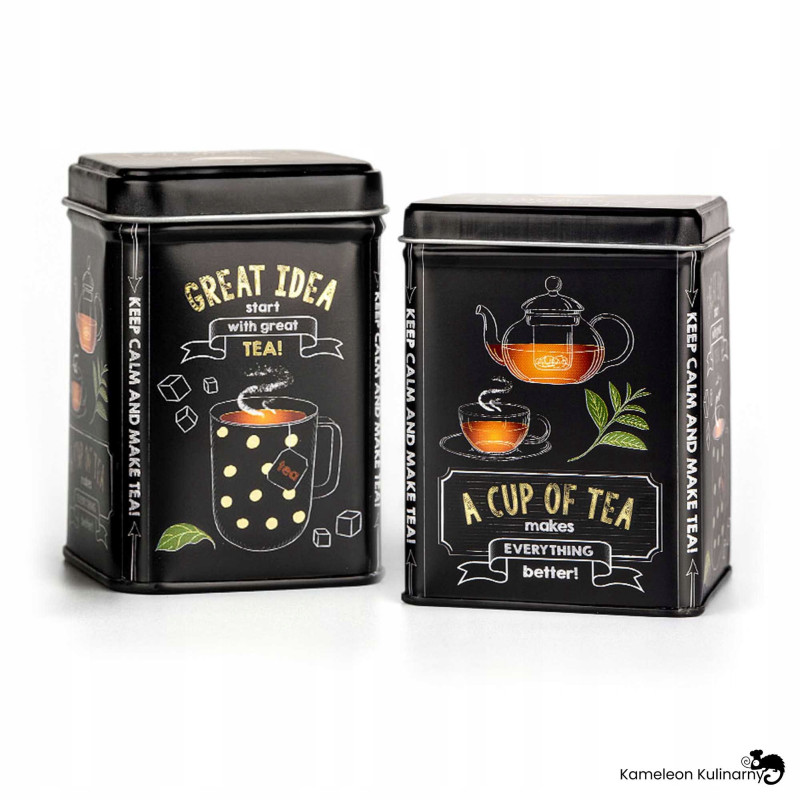 PUSZKA METALOWA herbatę CUP OF TEA malutka na 25g