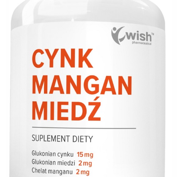 WISH CYNK + MANGAN + MIEDŹ Regeneracja Skóry Mocne Włosy
