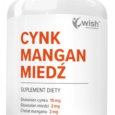WISH CYNK + MANGAN + MIEDŹ Regeneracja Skóry Mocne Włosy