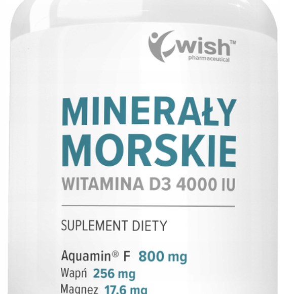 WISH MINERAŁY MORSKIE + WIT D 4000IU + AQUAMIN + WAPŃ +