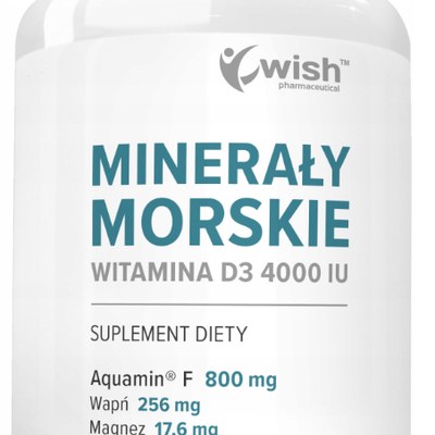 WISH MINERAŁY MORSKIE + WIT D 4000IU + AQUAMIN + WAPŃ +