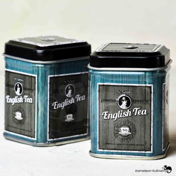 PUSZKA METALOWA herbatę ENGLISH TEA niebieska 25g PUSZKA METALOWA herbatę ENGLISH TEA niebieska 25g