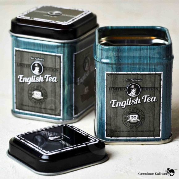 PUSZKA METALOWA herbatę ENGLISH TEA niebieska 25g PUSZKA METALOWA herbatę ENGLISH TEA niebieska 25g