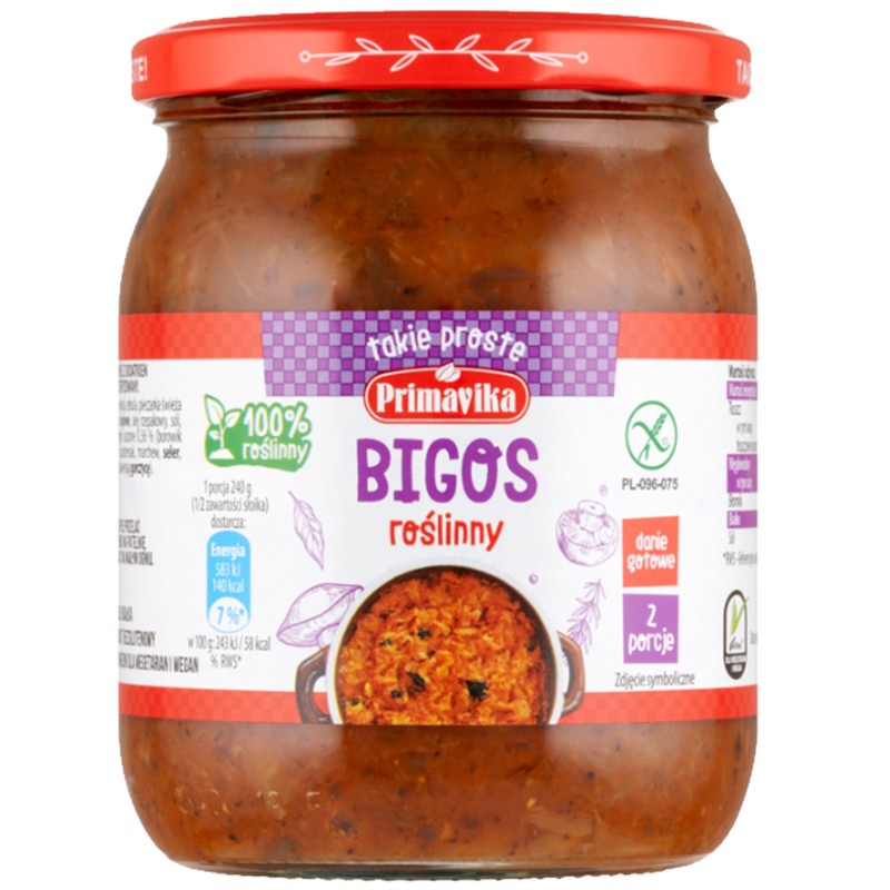 Primavika BIGOS ROŚLINNY 470g gotowe danie wegańskie bez