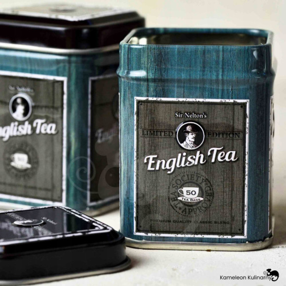 PUSZKA METALOWA herbatę ENGLISH TEA niebieska 25g PUSZKA METALOWA herbatę ENGLISH TEA niebieska 25g