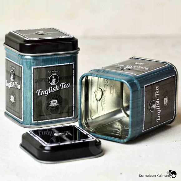 PUSZKA METALOWA herbatę ENGLISH TEA niebieska 25g PUSZKA METALOWA herbatę ENGLISH TEA niebieska 25g
