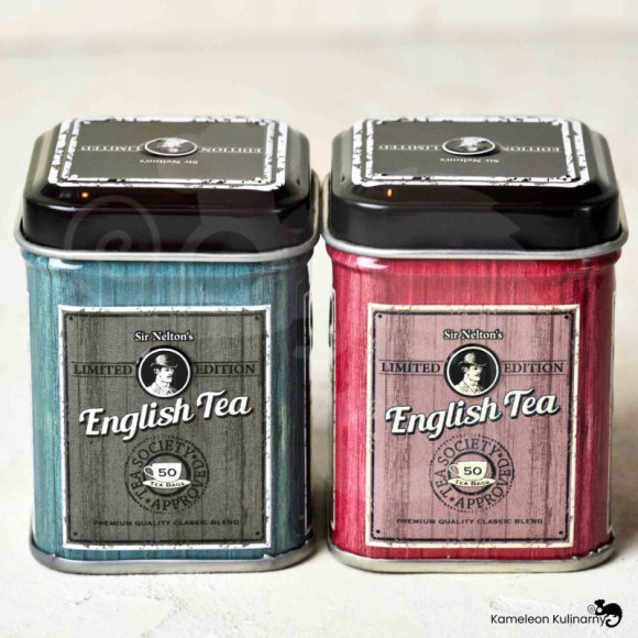 PUSZKA METALOWA herbatę ENGLISH TEA niebieska 25g PUSZKA METALOWA herbatę ENGLISH TEA niebieska 25g