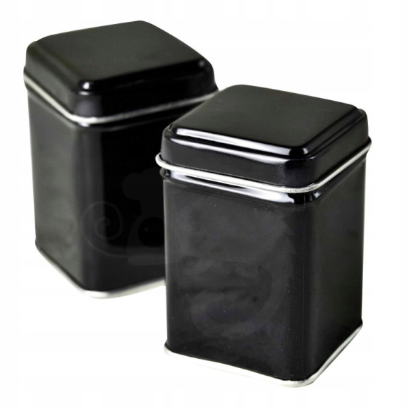 PUSZKA METALOWA n herbatę mała 43x43x60 25g CZARNA PUSZKA METALOWA n herbatę mała 43x43x60 25g CZARNA