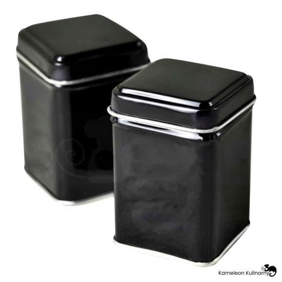PUSZKA METALOWA n herbatę mała 43x43x60 25g CZARNA PUSZKA METALOWA n herbatę mała 43x43x60 25g CZARNA