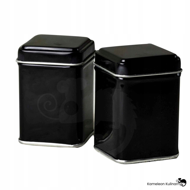 PUSZKA METALOWA n herbatę mała 43x43x60 25g CZARNA