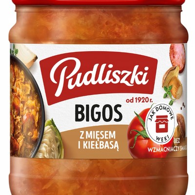 Pudliszki BIGOS Z MIĘSEM I KIEŁBASĄ gotowe danie SŁOIK 450g