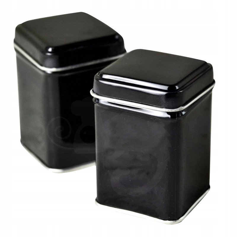 PUSZKA METALOWA n herbatę mała 60x60x80 50g CZARNA