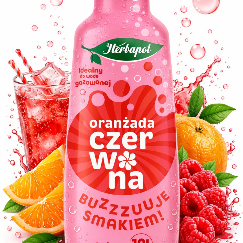 Herbapol KONCENTRAT NAPOJU smak CZERWONA ORANŻADA 405ML aż