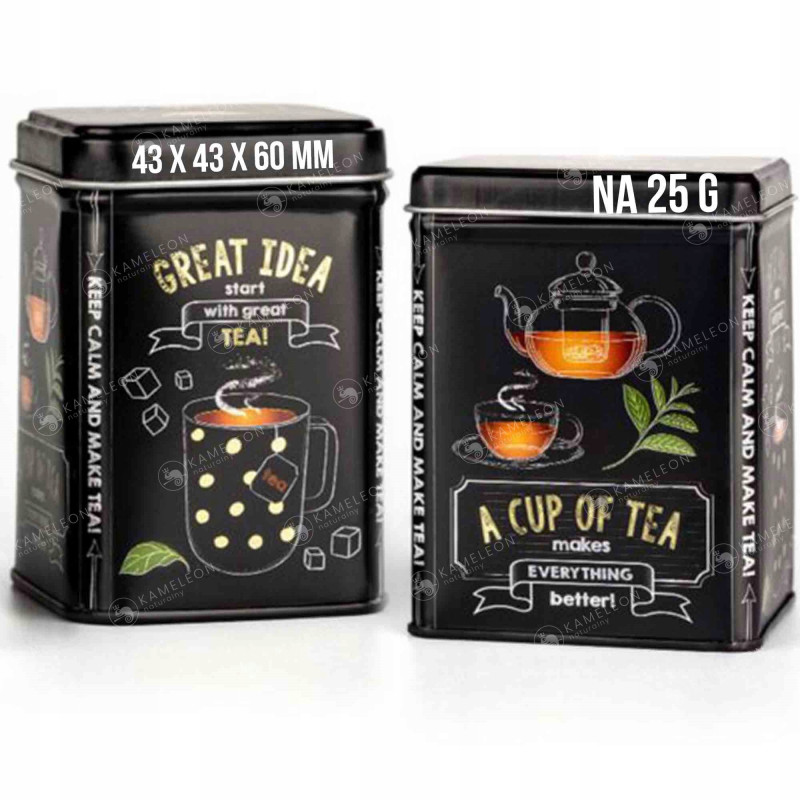PUSZKA METALOWA na herbatę CUP OF TEA 43x43x60 25g