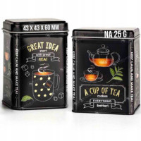 PUSZKA METALOWA na herbatę CUP OF TEA 43x43x60 25g