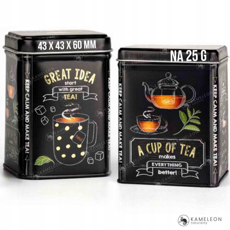 PUSZKA METALOWA na herbatę CUP OF TEA 43x43x60 25g