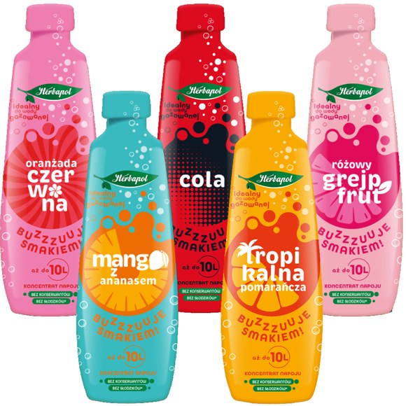 Herbapol KONCENTRAT NAPOJU mix smaków COLA MANGO TROPIC