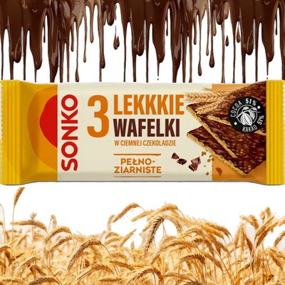 Sonko WAFELKI pełnoziarniste W CIEMNEJ CZEKOLADZIE pyszne