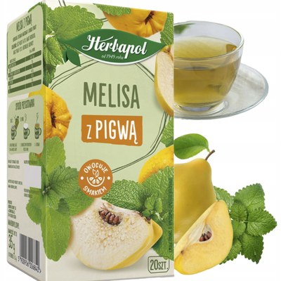 Herbapol HERBATKA ZIOŁOWA MELISA Z PIGWĄ SASZETKI