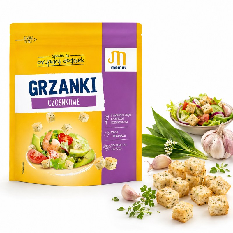 Mamut GRZANKI CZOSNKOWE Z CZOSNKIEM NIEDŹWIEDZIM 150G FOLIA