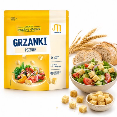Mamut GRZANKI PSZENNE mega chrupiące IDEALNE DO SAŁATEK 150G