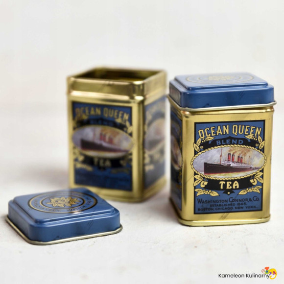 PUSZKA METALOWA na herbatę kolorowa 43x43x60 25g PUSZKA METALOWA na herbatę kolorowa 43x43x60 25g