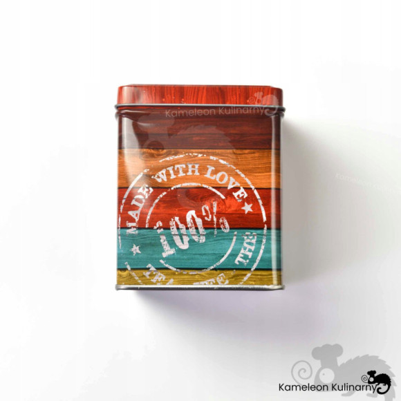 PUSZKA METALOWA na herbatę LOVE NA ZAWIASY 100g PUSZKA METALOWA na herbatę LOVE NA ZAWIASY 100g