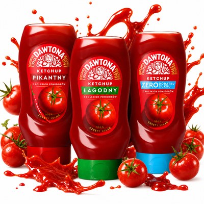 Dawtona KETCHUP ŁAGODNY PIKANTNY BEZ DODATKU CUKRU zestaw