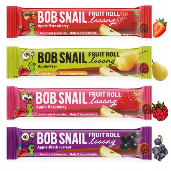 BOB SNAIL FRUIT ROLL LOOONG PRZEKĄSKA MIX SMAKÓW 15G x 4 =