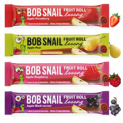 BOB SNAIL FRUIT ROLL LOOONG PRZEKĄSKA MIX SMAKÓW 15G x 4 =